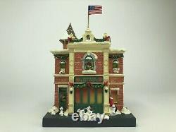 Rare and Retired Disney Village Light Up Fire Station MINT CONDITION