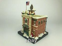 Rare and Retired Disney Village Light Up Fire Station MINT CONDITION