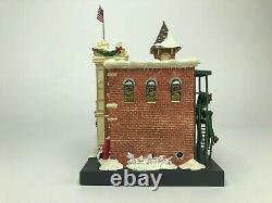 Rare and Retired Disney Village Light Up Fire Station MINT CONDITION