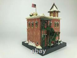 Rare and Retired Disney Village Light Up Fire Station MINT CONDITION