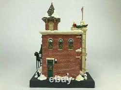 Rare and Retired Disney Village Light Up Fire Station MINT CONDITION