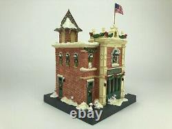 Rare and Retired Disney Village Light Up Fire Station MINT CONDITION