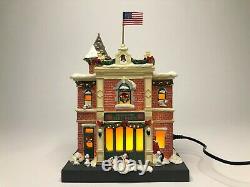 Rare and Retired Disney Village Light Up Fire Station MINT CONDITION