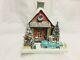 Red Farmhouse with Blue Pickup Truck Retro Christmas Mantel Village House