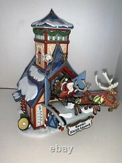 Retired Department 56 North Pole Series SANTA'S SLEIGH LAUNCH Gift Set UNUSED