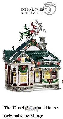 Retired Vtg Dept 56 Snow Village Christmas Lane The Tinsel And Garland House