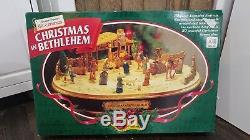 SEE VIDEO Mr Christmas Bethlehem Nativity Scene Animated Musical Motion Village