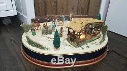 SEE VIDEO Mr Christmas Bethlehem Nativity Scene Animated Musical Motion Village