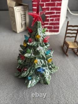 Santa's Workshop Ceramic Mold 1981 Christmas Village Christmas Tree Lighted VTG
