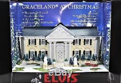 Santas Best Elvis Graceland at Christmas Porcelain Mansion Lights & Music NIB