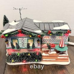 Set Of 2 Department 56 Christmas Village 2007 The Flamingo Motel & Lot 57 Court