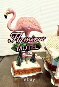 Set Of 2 Department 56 Christmas Village 2007 The Flamingo Motel & Lot 57 Court