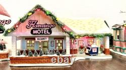 Set Of 2 Department 56 Christmas Village 2007 The Flamingo Motel & Lot 57 Court
