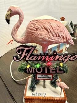 Set Of 2 Department 56 Christmas Village 2007 The Flamingo Motel & Lot 57 Court
