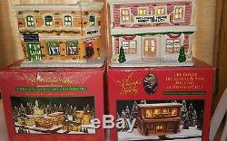 Set of 10 Bedford Falls Lighted Porcelain Buildings from It's a Wonderful Life