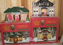 Set of 10 Bedford Falls Lighted Porcelain Buildings from It's a Wonderful Life