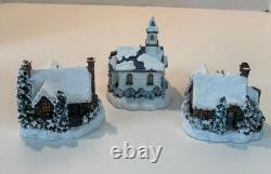 Set of 3 Vintage Thomas Kinkade village buildings Winter Memories Collection