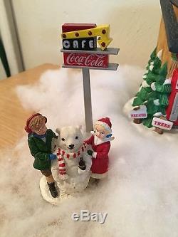 Set of 4 Coca Cola Village tree stand theater chowder house general store
