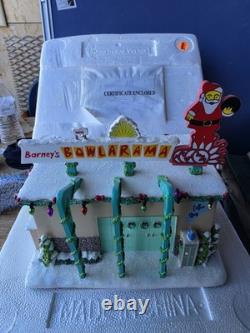 Simpsons Hawthorne Village Christmas Barney's Bowl-a-rama with COA