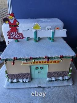 Simpsons Hawthorne Village Christmas Barney's Bowl-a-rama with COA
