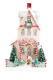 Snowy Pink with Santa Figure Christmas Mantel House