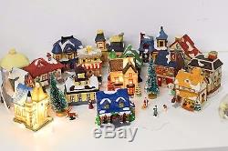 Special 61pc Lighted Christmas Train Set Village With Towns People, Deer & Trees