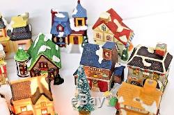 Special 61pc Lighted Christmas Train Set Village With Towns People, Deer & Trees