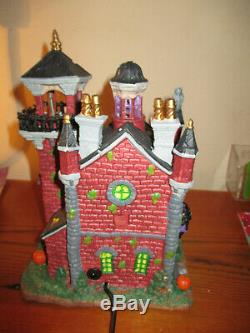 SpookyTown Fire Department Lighted Animated LEMAX Signature building