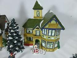 St. Nicholas Square Lighted Village Collection Victorian House Church Set