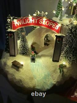 St Nicholas Square Twilight Slopes Downhill SKi Resort Animated Lighted Village