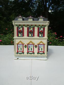 St Nicholas Square University Club Christmas Village Vtg Ceramic Holiday Box