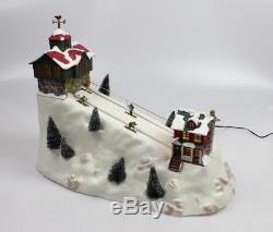St Nicholas Square Village ANIMATED Ski Hill WORKS! Christmas Decoration