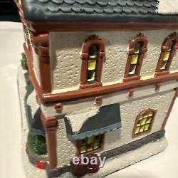 St Nicholas Square Village Plant Shop Greenhouse Man Dog Lighted House withBox