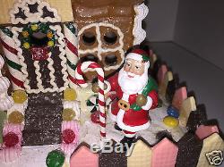 Traditions Lighted Ginger Bread House With Santa And Box