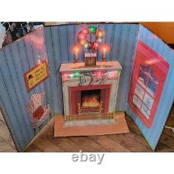 Telco Vintage motionette fireplace dimensional background display Xmas accessory