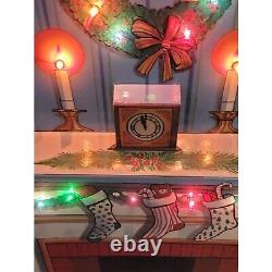 Telco Vintage motionette fireplace dimensional background display Xmas accessory