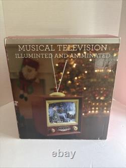 Television With Winter Village And Ice Rink Christmas Retro Tv VERY RARE