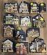 The Cat's Meow Village Halloween 1997 2005 +2000 New Year's Wood Shelf Sitter