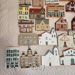 The Cat's Meow Village Lot of 72 Wood Buildings Shelf Sitters 1989 2002