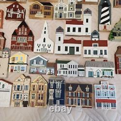 The Cat's Meow Village Lot of 72 Wood Buildings Shelf Sitters 1989 2002