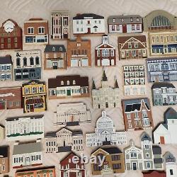 The Cat's Meow Village Lot of 72 Wood Buildings Shelf Sitters 1989 2002