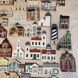 The Cat's Meow Village Lot of 72 Wood Buildings Shelf Sitters 1989 2002