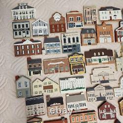 The Cat's Meow Village Lot of 72 Wood Buildings Shelf Sitters 1989 2002