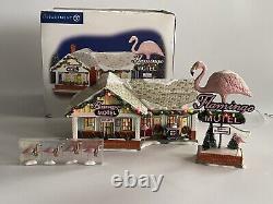 The Flamingo Motel Dept 56 799930 Snow Village Christmas Illuminated with Extras