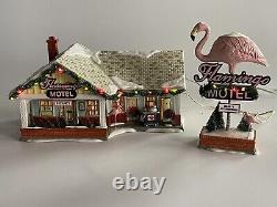 The Flamingo Motel Dept 56 799930 Snow Village Christmas Illuminated with Extras