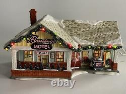 The Flamingo Motel Dept 56 799930 Snow Village Christmas Illuminated with Extras