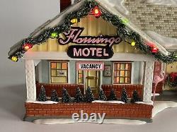 The Flamingo Motel Dept 56 799930 Snow Village Christmas Illuminated with Extras