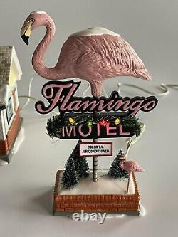 The Flamingo Motel Dept 56 799930 Snow Village Christmas Illuminated with Extras