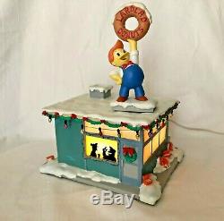 The Simpsons 2005 Hawthorne Christmas Village Lard Lad Donut Shop with COA