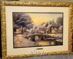 Thomas Kinkade Cobblestone Christmas Cobblestone Lane VI Limited Edition 22×29